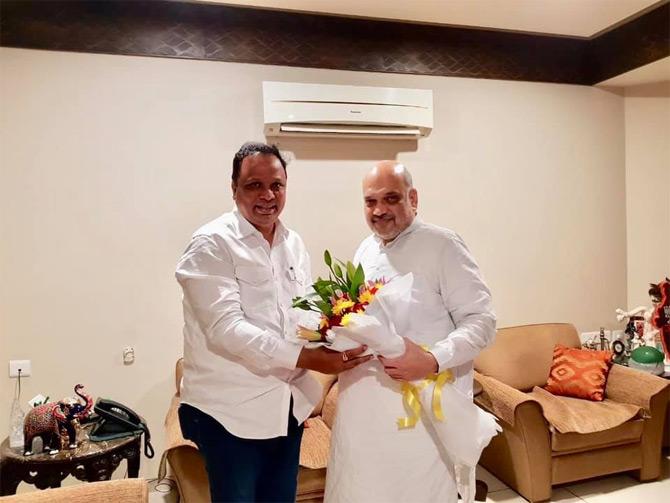 In June 2019, the BJP leader was inducted into the state council of ministers under the Devendra Fadnavis government. Shelar was appointed as the Minister of school education, sports, and youth welfare of Maharashtra
In picture: Ashish Shelar greets Home Minister Amit Shah after assuming charge as Cabinet Minister under Devendra Fadnavis government