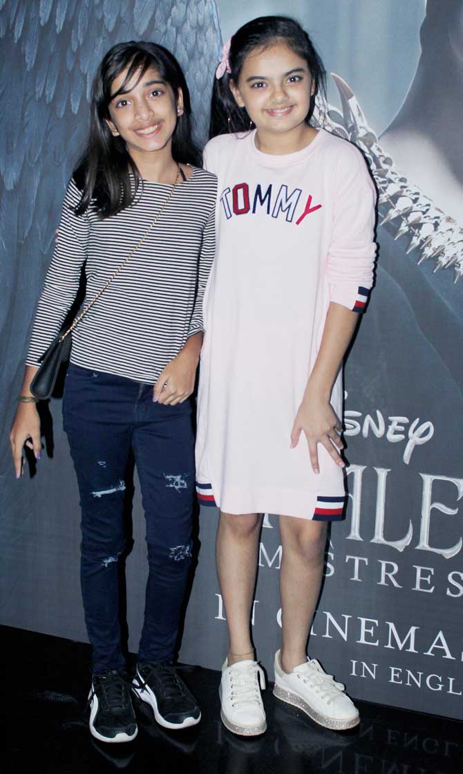 Starring an ensemble cast which includes Angelina Jolie, Elle Fanning, Chiwetel Ejiofor, Sam Riley the fantasy drama released worldwide on October 17, 2019. The movie is directed by Joachim Ronning. We wish the team best of luck.
(In picture: Child actor Ruhanika Dhawan with her friend at the screening)