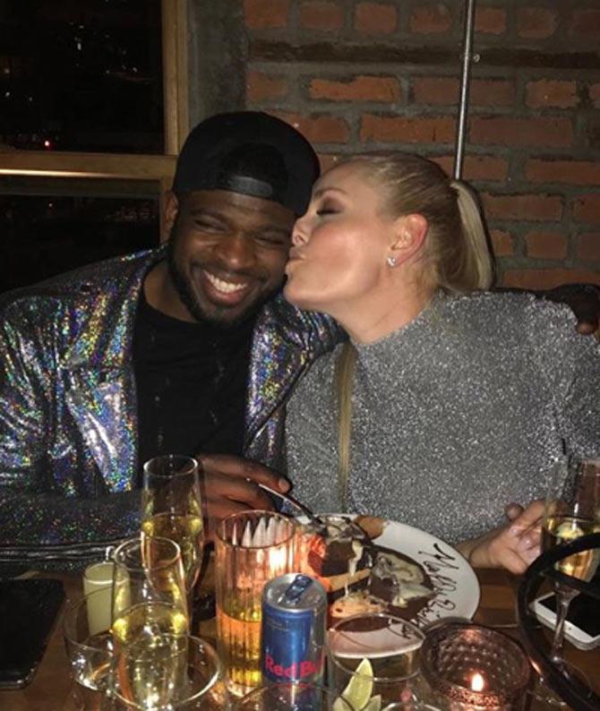 On her fiance PK Subban's birthday, Lindsey Vonn shared a few romantic photos and captioned it, '3 birthday cakes might be over the top but you deserve the world! ... now I get a pass for the next 3 years love you @subbanator'