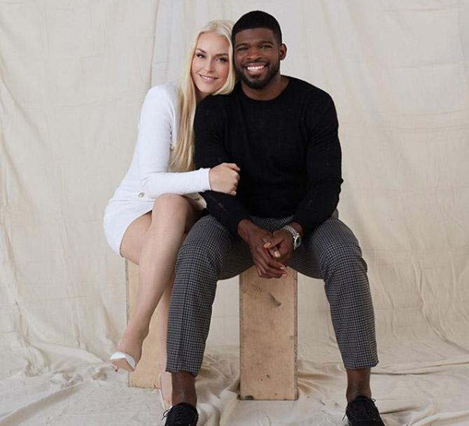 After the proposal, Lindsey Vonn shared a lovely photo of her and her fiance PK Subban and captioned it, 'And finally, a mature engagement pic! Thank you for making me so happy babe'