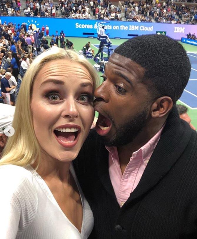 The next thing PK Subban did during a selfie was go for Lindsey Vonn's ears (playfully).