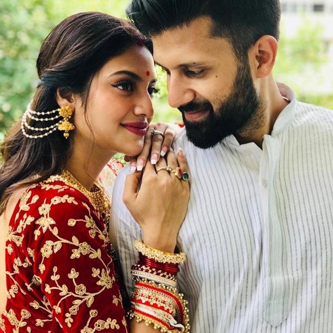 In picture: Nusrat Jahan caught in a candid moment with Nikhil Jain after the two celebrated Durga Pujo together in Kolkata