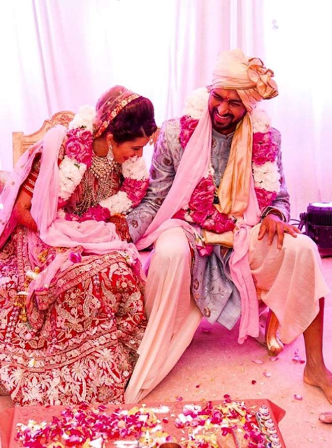 Krunal Pandya could not be with his wife and so he too shared a lovely photo of him and Pankhuri with the message, 