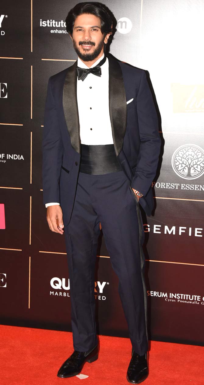 The Zoya Factor actor Dulquer Salman opted for a blue tuxedo to attend Vogue Awards. On the professional front, Dulquer will be next seen in Kannum Kannum Kollaiyadithaal, Kurup and Vaan.