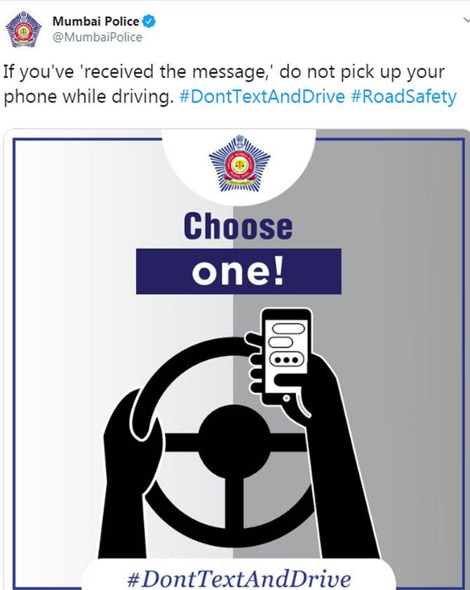 After encouraging citizens to not drink and drive, Mumbai Police is here to tell you to not text and drive as your loved ones can wait. 