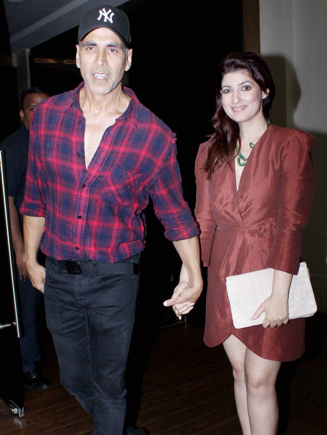 Akshay Kumar and wife Twinkle Khanna also attended Malaika Arora's birthday party at the plush Juhu hotel. Akshay is currently busy promoting his upcoming film Housefull 4.