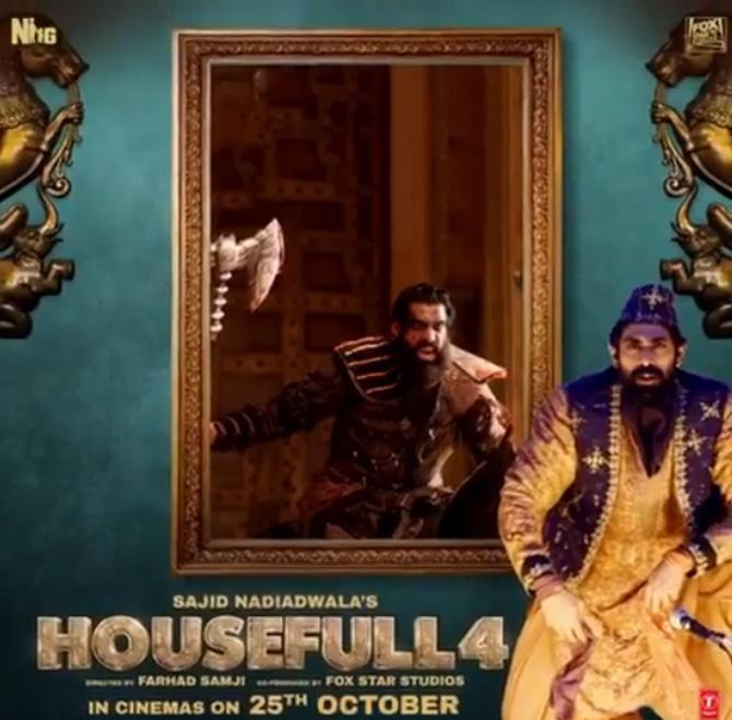 Rana Daggubati: He plays a beastly villain in the year 1419 (as can be seen in the picture) and as the reincarnated character, he appears to be a 'qawalli' artist. Akshay will reportedly be seen in a qawwali face-off with Rana Daggubati.
The makers of Housefull 4 described his character on social media saying, 