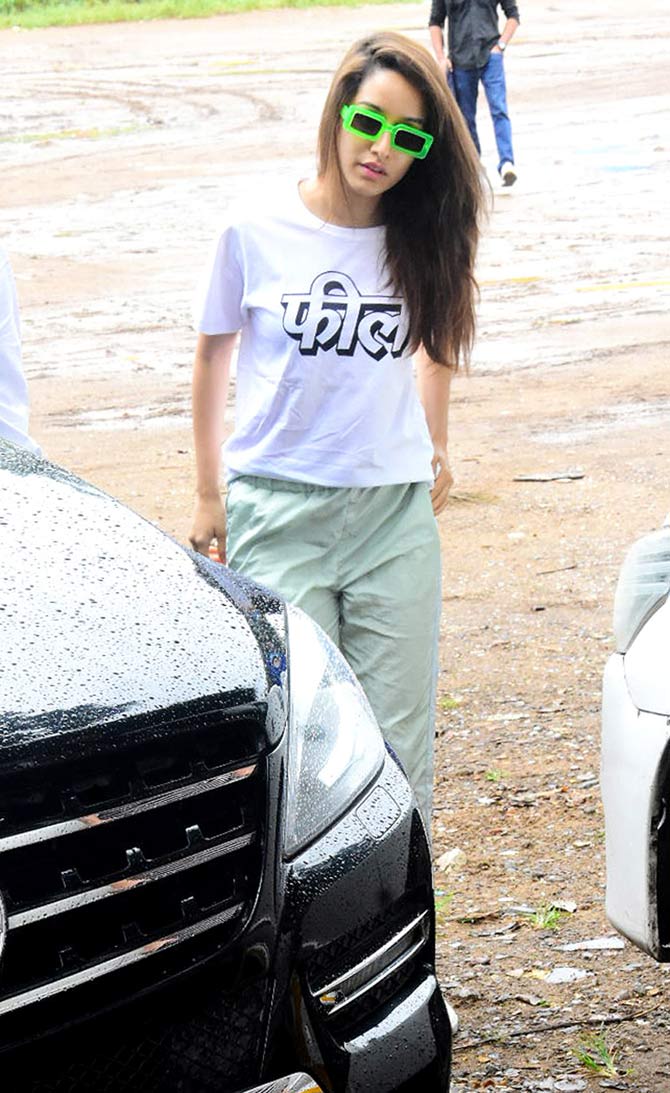 Shraddha Kapoor was dressed in a white t-shirt and grey joggers as she was clicked at a studio in Andheri. The actress is on a career-high due to the grand success of her last outing Chhichhore, which was appreciated by the audience and critics.