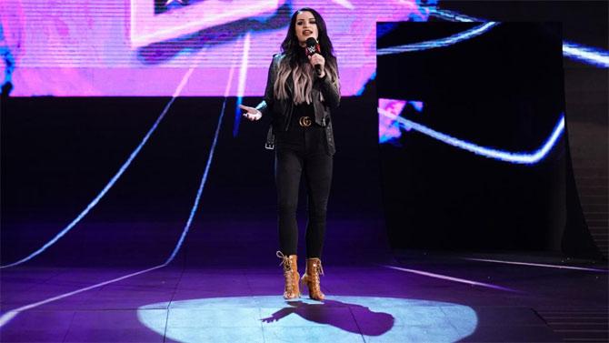 WWE former champion Paige made an entrance during the opening of WWE Raw