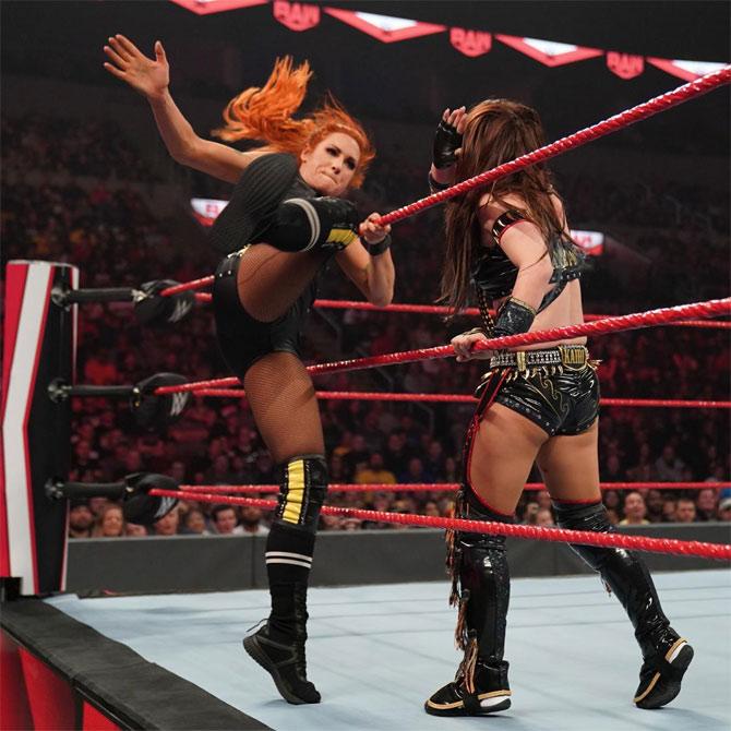 Becky Lynch soon came to the rescue. The Raw women's champion faced Kairi Sane in a match which she won after she locked in the Dis-Arm-Her
