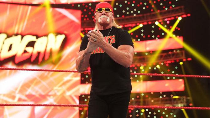 WWE Hall of Famer Hulk Hogan makes an appearance on Raw