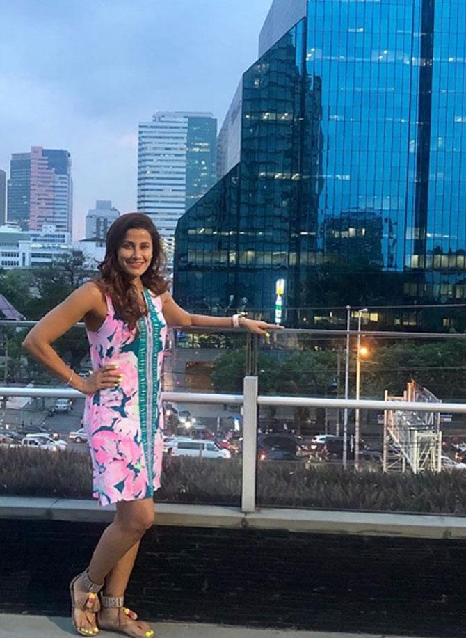 She is the proprietor of her own personal fitness studio Yasmin's Body Image which was founded 12 years ago. In pic: Yasmin Karachiwala in Thailand for a teacher training program.