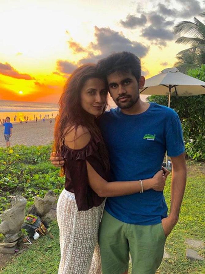 This picture was taken in Bali against the perfect hues of the sun. She wrote, 