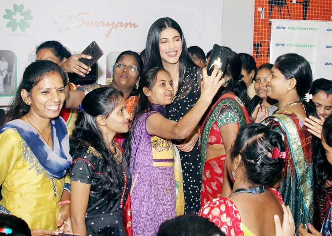 Shruti Haasan has also lent her voice to Prabhudheva and Tamannaah Bhatia's thriller, Khamoshi, produced by PYX films.