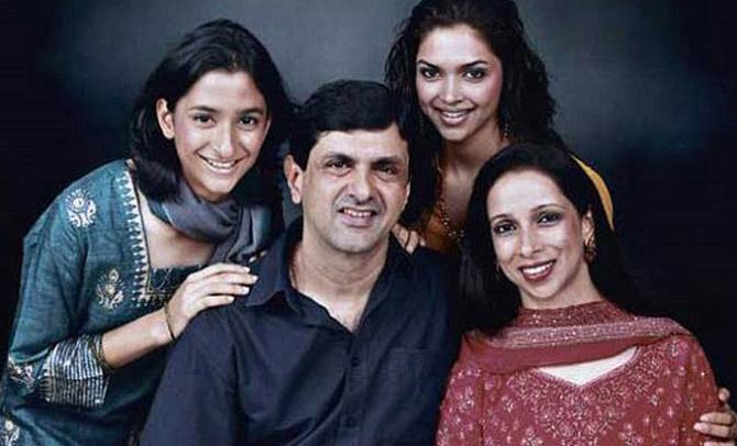 Speaking of cuteness, here's presenting a cute looking Deepika Padukone. Her father Prakash Padukone made the country proud in the field of Badminton. Also seen in this picture is Deepika's younger sister Anisha and mother Ujjala.