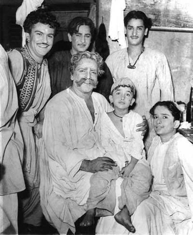 The Kapoors can rightfully be called the first family of the film industry. Prithviraj Kapoor (sitting in the centre) was the first from the family to pursue a career in films. All his sons - Raj Kapoor, Shammi Kapoor (standing) and Shashi Kapoor (sitting) made a successful career in films. Also seen in this picture is Raj Kapoor's son Randhir Kapoor (sitting in Prithviraj Kapoor's lap).