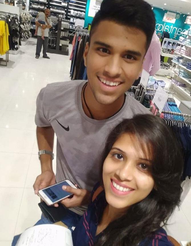 Washington Sundar shared this photo with his sister Shailaja on her birthday and captioned it, 'Happy Birthday, Beautiful #washai.' Washai stands as a breakup of the first part of their respective names Washington and Shailaja.