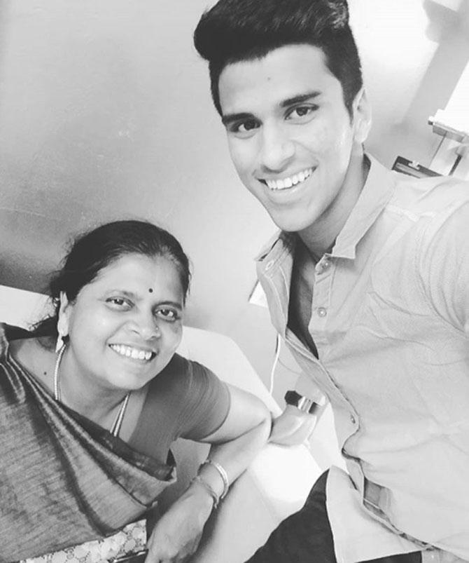 Washington Sundar is not just an adorable brother but also a loving son. Washington shared this lovely photo with his mother as they are all smiles.