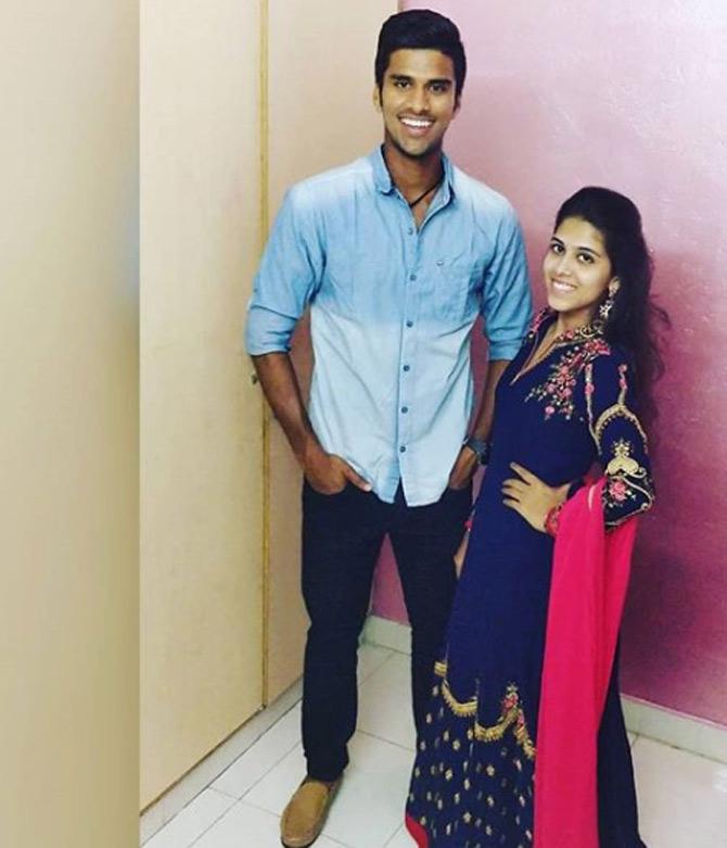 Washington Sundar made his T20I debut for the Indian team in December 2017.
In picture: Washington with his sister Shailaja