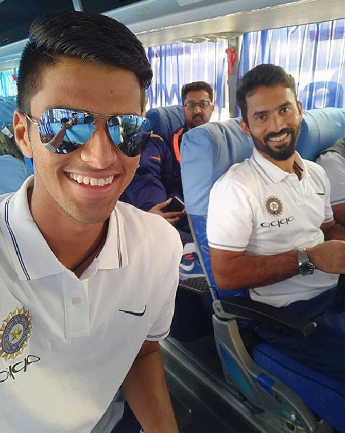 In picture: Washington Sundar with Indian cricketer Dinesh Karthik.