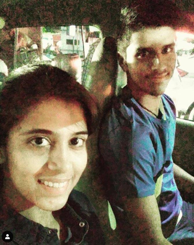 Washington Sundar is the youngest Indian cricketer to make his debut for T20Is. He was 18 years and 80 days.
In picture: Washington with his sister Shailaja