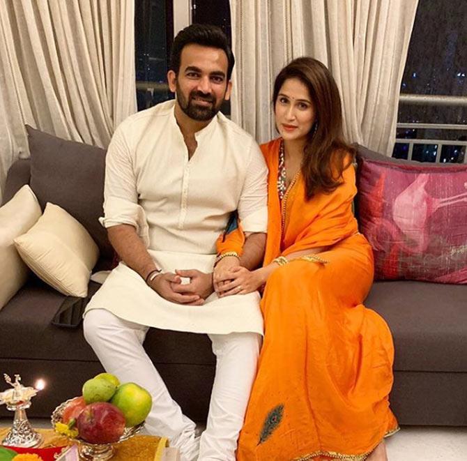 During Diwali, Zaheer Khan posted a photo with wife Sagarika at their home as the two posed for the camera. Zaheer simply captioned it, 'Happy Diwali to all. Love and light'