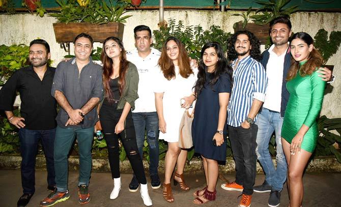The cast and crew of Fixerr pose for the photographers at the special screening of the show in Juhu.