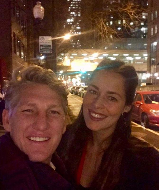 Bastian Schweinsteiger shared this cool selfie with his wife Ana Ivanovic during one of their dates