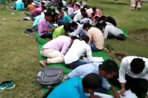Students forced to write exams in open due to space crunch in Bihar