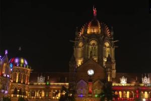 Mumbai: Shiv Sena Bhavan, CSMT railway station lit up for Diwali