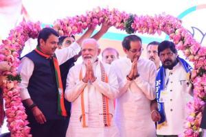 Devendra Fadnavis, Narendra Modi, Uddhav Thackeray, Ramdas Athawale