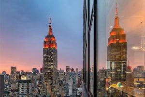 Empire State Building lit up in orange to celebrate Diwali