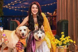 Mimi Chakraborty celebrates 'festival of lights' with her pet dogs