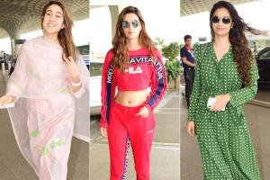 Sara Ali Khan, Kriti Sanon, Keerthy Suresh at Mumbai airport