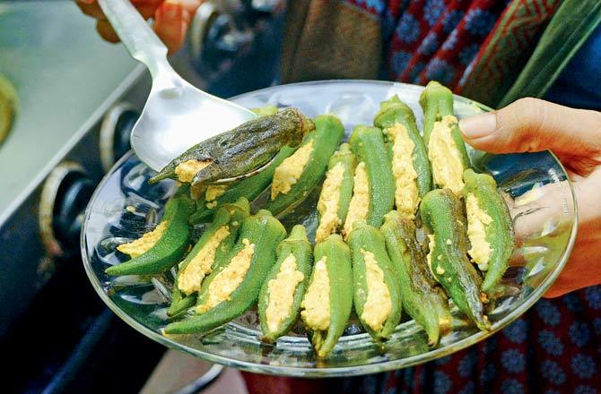 Users have converted a host of their own recipes to OPOS-certified versions, like Korgaonkar has with paneer bharwa bhindi. Pics/Sneha Kharabe