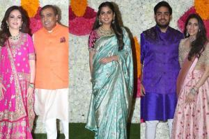 Ambanis' Diwali bash: Isha stuns in saree; Akash-Shloka look lovely
