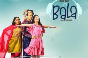 Embark on a laugh riot with Ayushmann Khurrana's Bala's new poster!