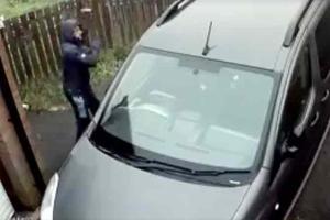 Man throws brick at car, but it bounces back and hits his face