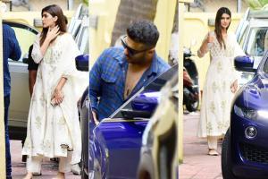 Panipat stars Arjun Kapoor and Kriti Sanon spotted in Bandra