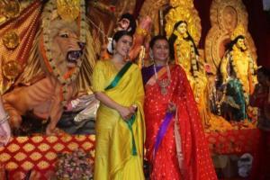 Kajol and Rani Mukerji celebrate Durga Puja and it's a treat for fans