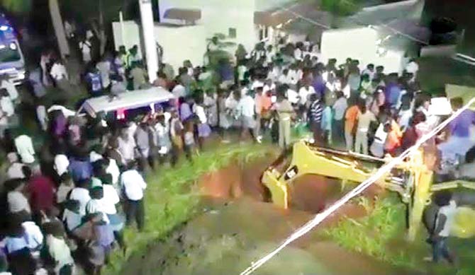 The boy fell into the borewell on Friday evening