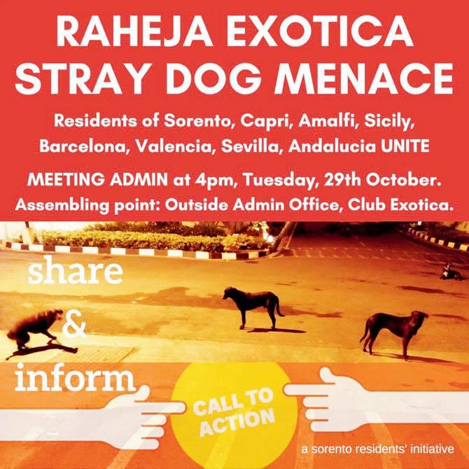 The poster sent to residents asking them to take action