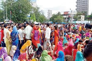 Women could be seen at the forefront of the protest in Chembur on Tuesday over Pancharam RithadiyaÃ?Â?Ã?Â¢Ã?Â?Ã?Â?Ã?Â?Ã?Â?s suicide. Rithadiya had killed himself over police negligence in tracing his missing daughter
