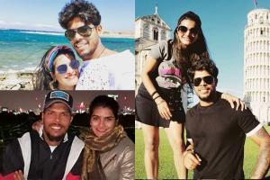 Umesh Yadav and his wife Tanya, out with fellow Indian cricketers on a night-out