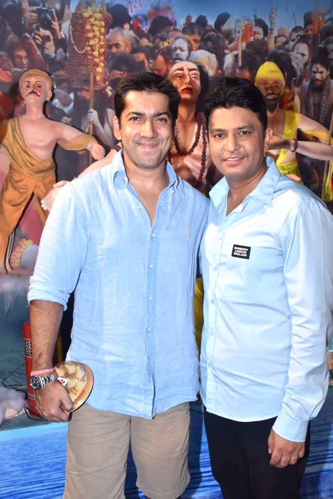 Rohit Dhawan with Bhushan Kumar at T-Series' Ganpati Pandal in Andheri.