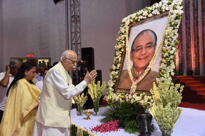 BJP party mentor Lal Krishna Advani, Prime Minister Narendra Modi, Union Home Minister Amit Shah and other top ministers and a slew of MPs were present at a condolence meeting organised in Arun Jaitley's remembrance by BJP in New Delhi. The 'Shradhanjali' programme was held at the weight lifting hall in the Jawaharlal Nehru Stadium. Arun Jaitley's wife Sangita, daughter Sonali and son Rohan were present on the occasion