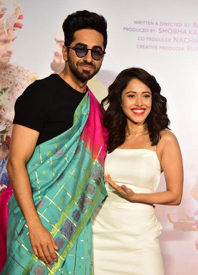 However, Nushrratt Bharuccha felt somewhere she was being typecast. The image the Pyaar Ka Punchnama franchise created for her was the reason she was getting similar roles and films further. In an interview, Nushrat had said that the only thing which is hurting is she not getting a different kind of roles.
In picture: Ayushmann Khurrana and Nushrratt Bharuccha, during the trailer launch of their film Dream Girl.