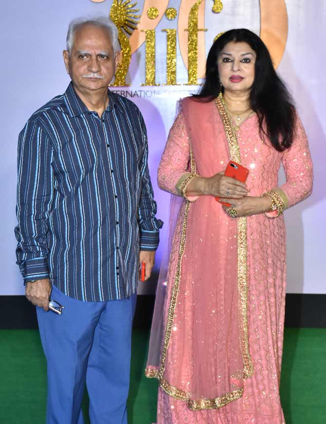 Ramesh Sippy and Kiran Juneja snapped by the shutterbugs at the event.
