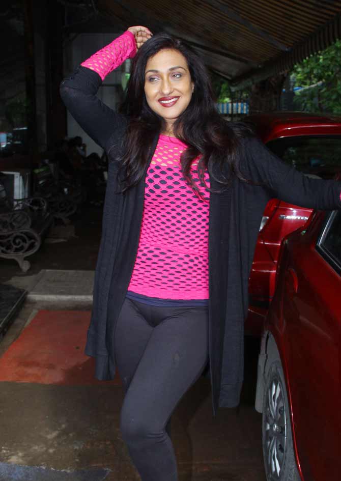 Rituparna Sengupta was spotted after a long time, the actress was clicked at a popular dubbing studio in Andheri, Mumbai. All pictures/Yogen Shah