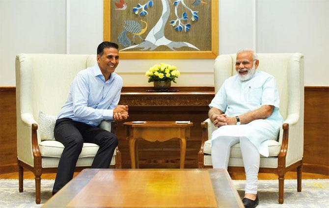 Modi met Bollywood's action star Akshay Kumar in New Delhi in 2017. Two years later, actor Akshay Kumar also engaged in a 'non-political', candid conversation with Prime Minister Narendra Modi.
